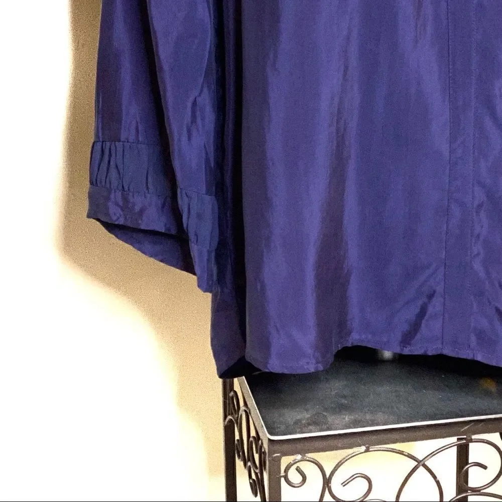 Daniel Rainn for stitch fix NWT navy blue kittie textured blouse size L